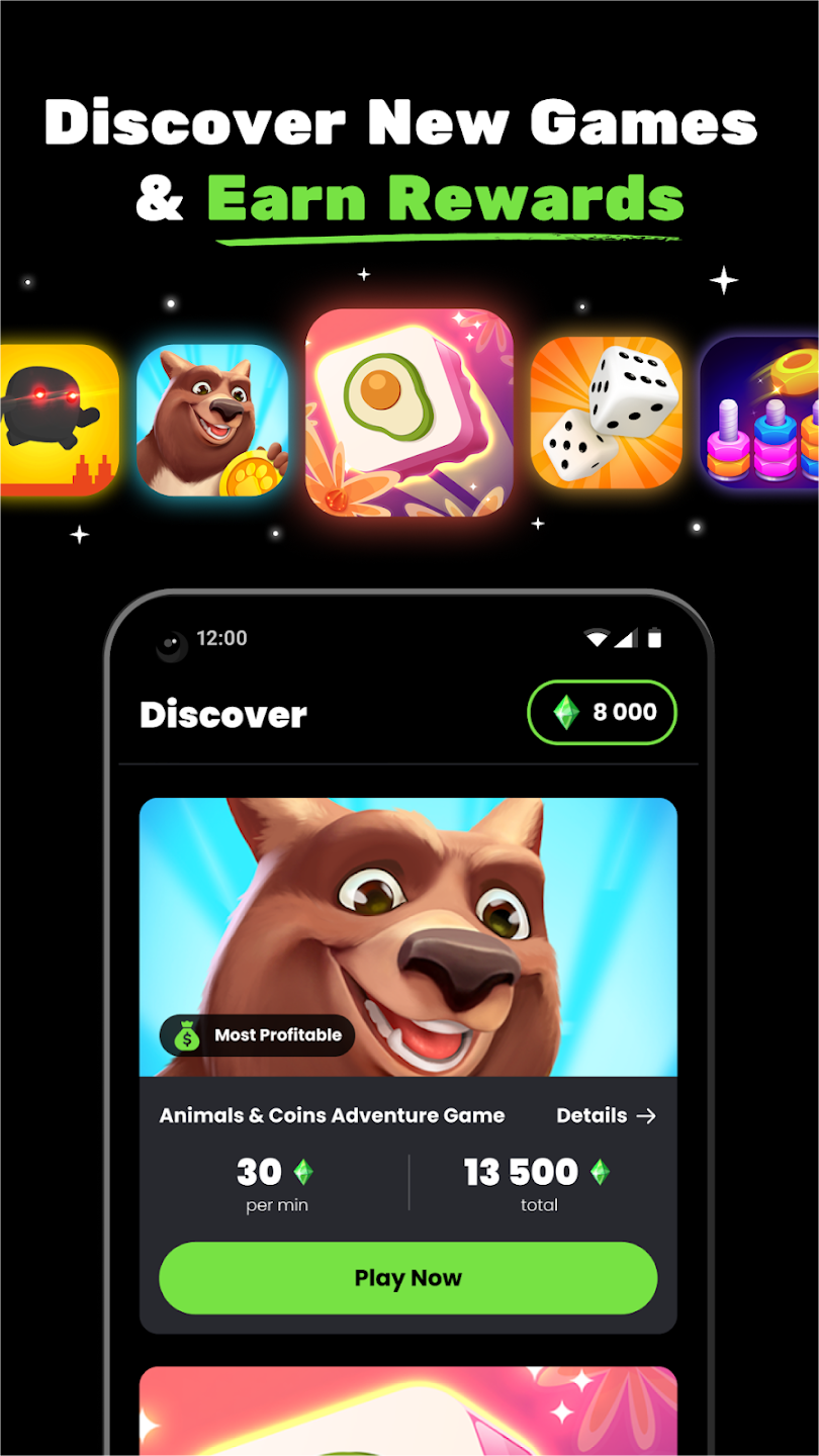 CashGiraffe discover games list